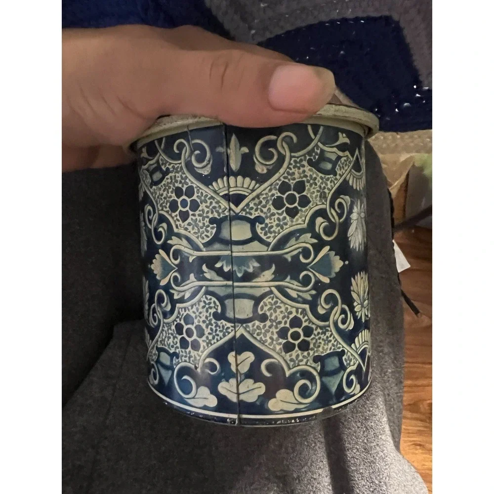 Vintage Collectible Tin Lot of 5 Charles Chips Winter Peacock Chinoiserie Bank